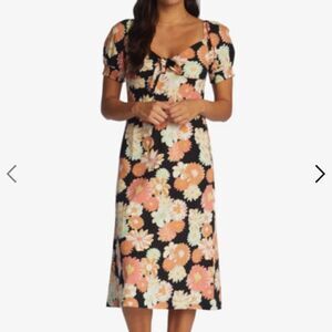 NWT Roxy Summertime Feeling Puff Sleeve Dress Size XS